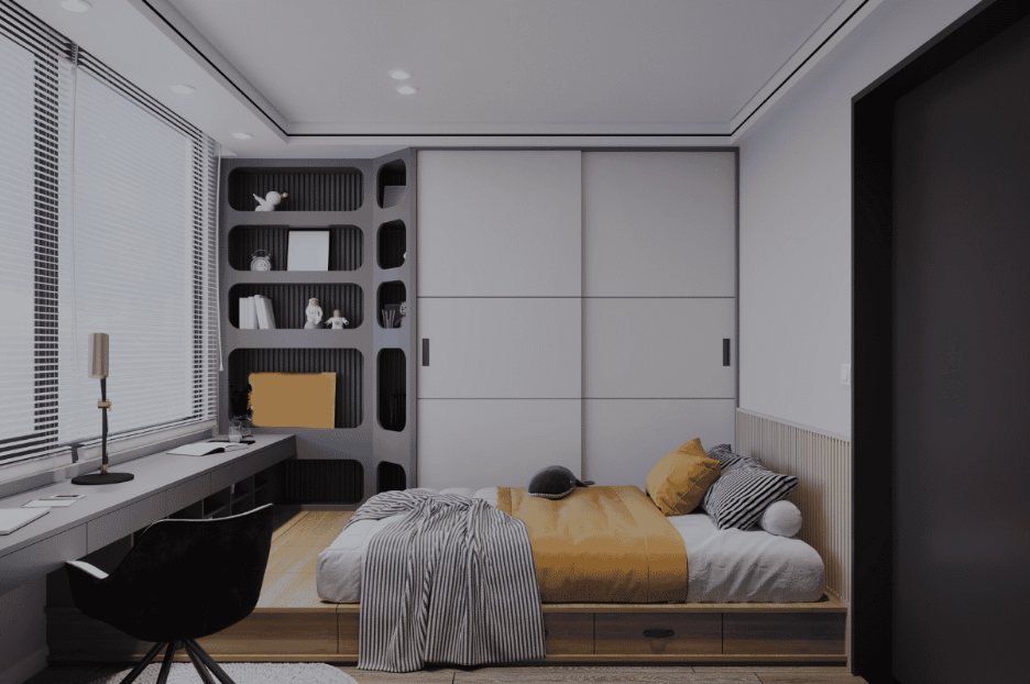 Idei amenajare dormitor mic și living apartament mic 
